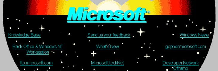 Έχετε δει το website της Microsoft του 1994;